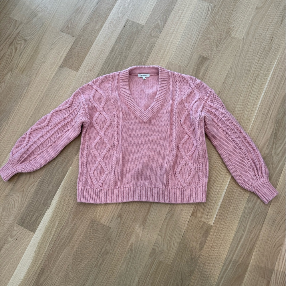 Pink Cable Knit Sweater